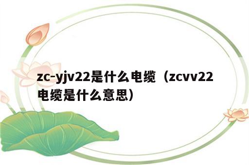 zc-yjv22是什么电缆（zcvv22电缆是什么意思）