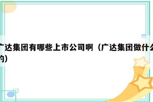 广达集团有哪些上市公司啊（广达集团做什么的）