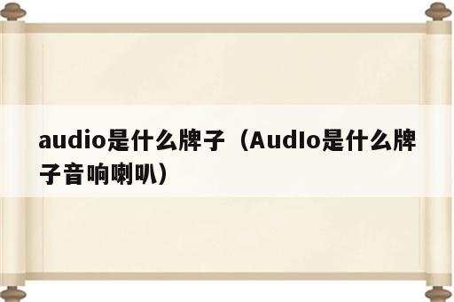 audio是什么牌子（AudIo是什么牌子音响喇叭）