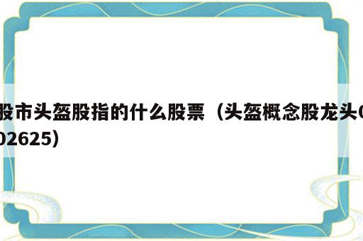 股市头盔股指的什么股票（头盔概念股龙头002625）