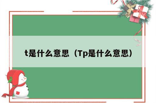 t是什么意思（Tp是什么意思）