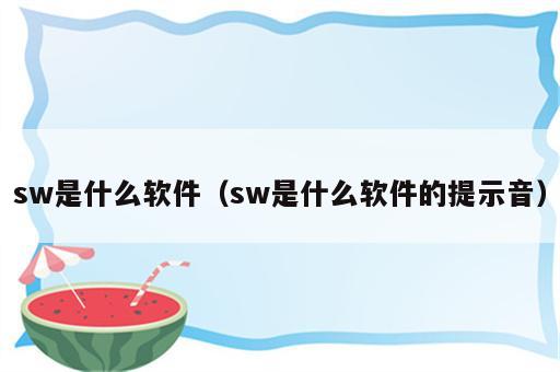 sw是什么软件（sw是什么软件的提示音）