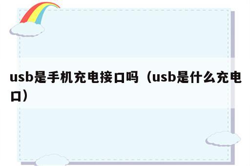 usb是手机充电接口吗（usb是什么充电口）