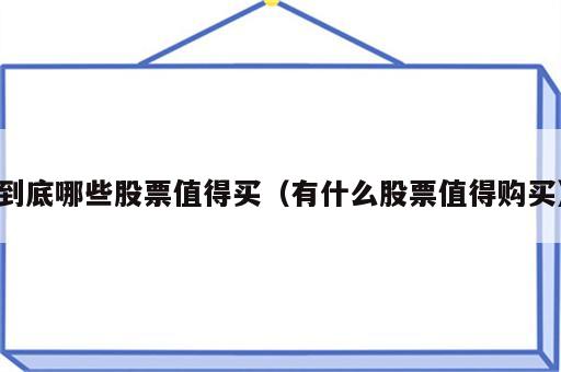 到底哪些股票值得买（有什么股票值得购买）