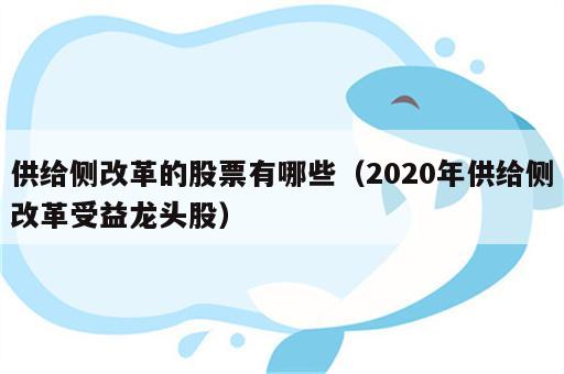 供给侧改革的股票有哪些（2020年供给侧改革受益龙头股）