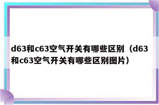 d63和c63空气开关有哪些区别（d63和c63空气开关有哪些区别图片）