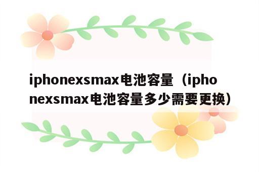 iphonexsmax电池容量（iphonexsmax电池容量多少需要更换）