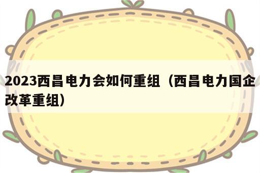 2023西昌电力会如何重组（西昌电力国企改革重组）