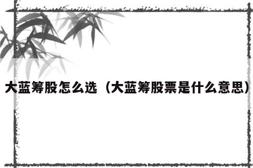 大蓝筹股怎么选（大蓝筹股票是什么意思）