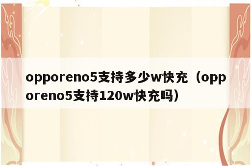 opporeno5支持多少w快充（opporeno5支持120w快充吗）