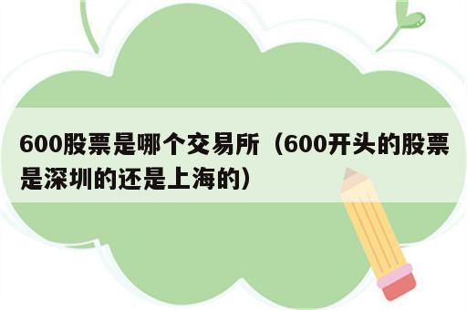 600股票是哪个交易所（600开头的股票是深圳的还是上海的）