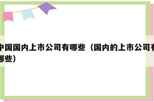 中国国内上市公司有哪些（国内的上市公司有哪些）