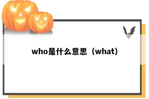 who是什么意思（what）