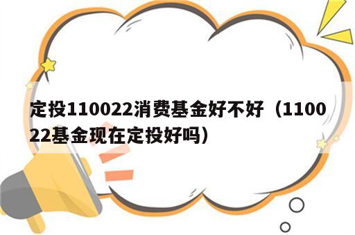 定投110022消费基金好不好（110022基金现在定投好吗）