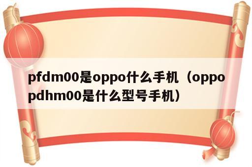 pfdm00是oppo什么手机（oppopdhm00是什么型号手机）