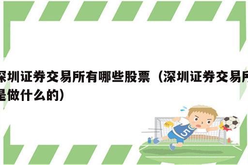 深圳证券交易所有哪些股票（深圳证券交易所是做什么的）