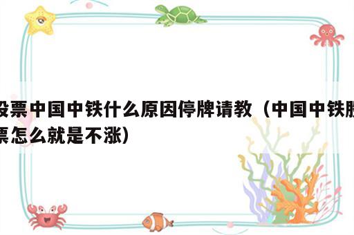 股票中国中铁什么原因停牌请教（中国中铁股票怎么就是不涨）