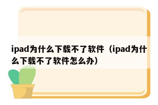 ipad为什么下载不了软件（ipad为什么下载不了软件怎么办）