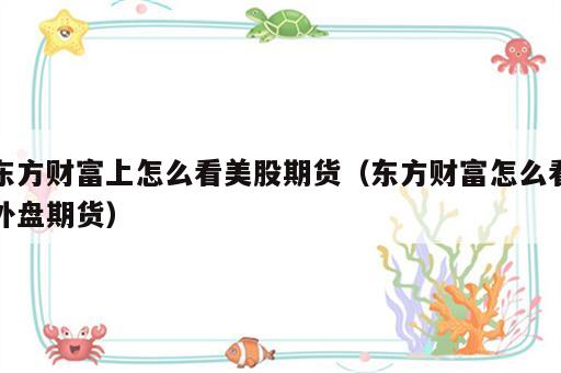 东方财富上怎么看美股期货（东方财富怎么看外盘期货）