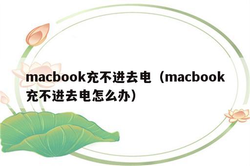 macbook充不进去电（macbook充不进去电怎么办）