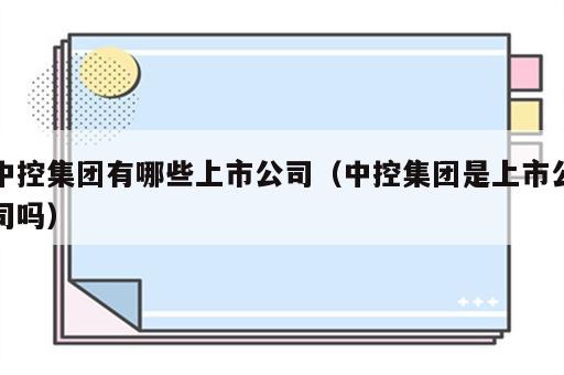 中控集团有哪些上市公司（中控集团是上市公司吗）