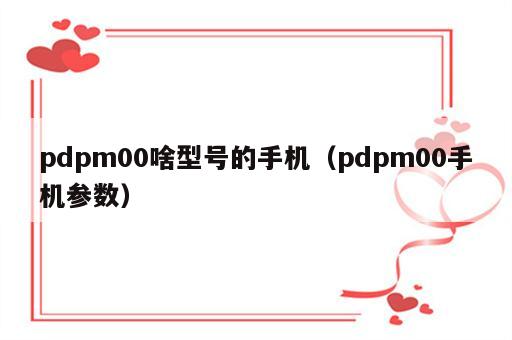 pdpm00啥型号的手机（pdpm00手机参数）