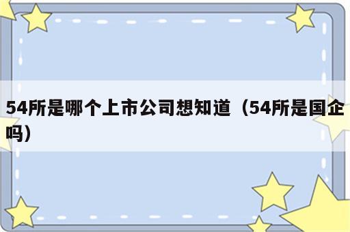 54所是哪个上市公司想知道（54所是国企吗）