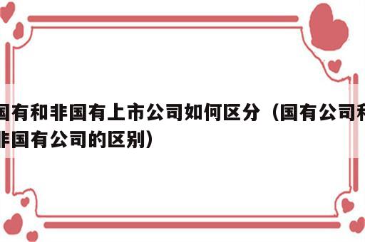 国有和非国有上市公司如何区分（国有公司和非国有公司的区别）