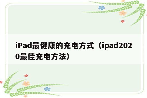 iPad最健康的充电方式（ipad2020最佳充电方法）