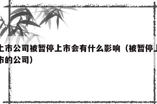 上市公司被暂停上市会有什么影响（被暂停上市的公司）