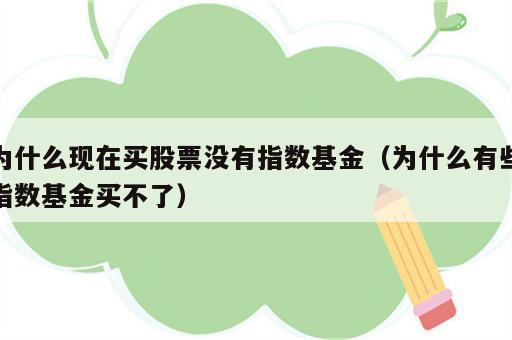 为什么现在买股票没有指数基金（为什么有些指数基金买不了）