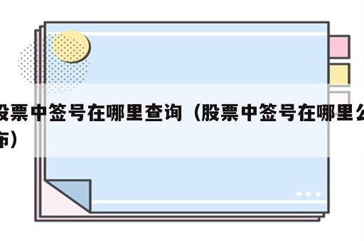 股票中签号在哪里查询（股票中签号在哪里公布）