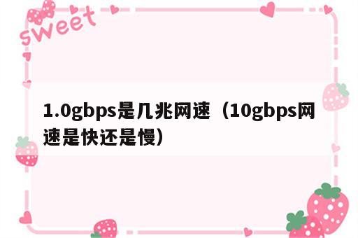 1.0gbps是几兆网速（10gbps网速是快还是慢）