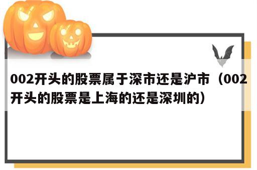 002开头的股票属于深市还是沪市（002开头的股票是上海的还是深圳的）