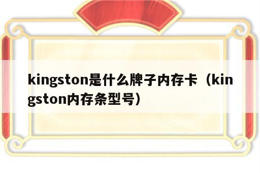 kingston是什么牌子内存卡（kingston内存条型号）