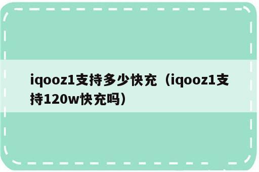 iqooz1支持多少快充（iqooz1支持120w快充吗）