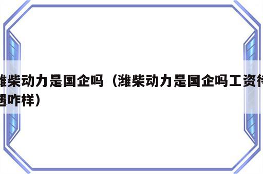 潍柴动力是国企吗（潍柴动力是国企吗工资待遇咋样）