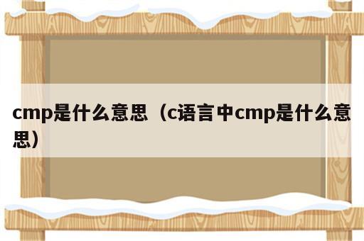 cmp是什么意思（c语言中cmp是什么意思）