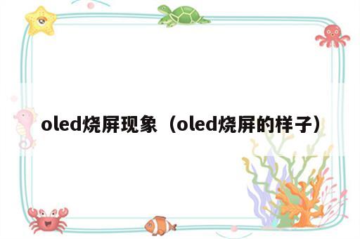 oled烧屏现象（oled烧屏的样子）