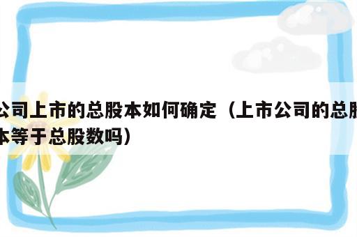 公司上市的总股本如何确定（上市公司的总股本等于总股数吗）